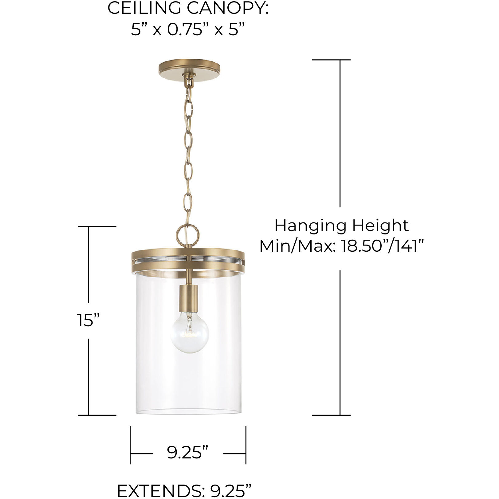 Fuller 1 Light 9.25 inch Aged Brass Pendant Ceiling Light