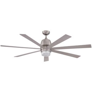 Sixty-Seven 60 inch Satin Nickel with Silver Blades Ceiling Fan