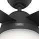 Dempsey 52 inch Matte Black with Matte Black/Dark Gray Oak Blades Ceiling Fan