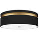 Serenity 1 Light 18.5 inch Satin Black and Contemporary Gold with White Flush Mount Ceiling Light