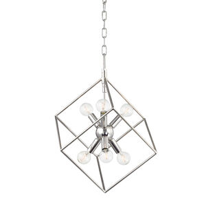 Roundout 6 Light 17 inch Polished Nickel Pendant Ceiling Light