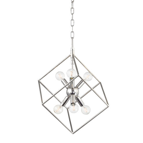 Roundout 6 Light 16.75 inch Polished Nickel Pendant Ceiling Light