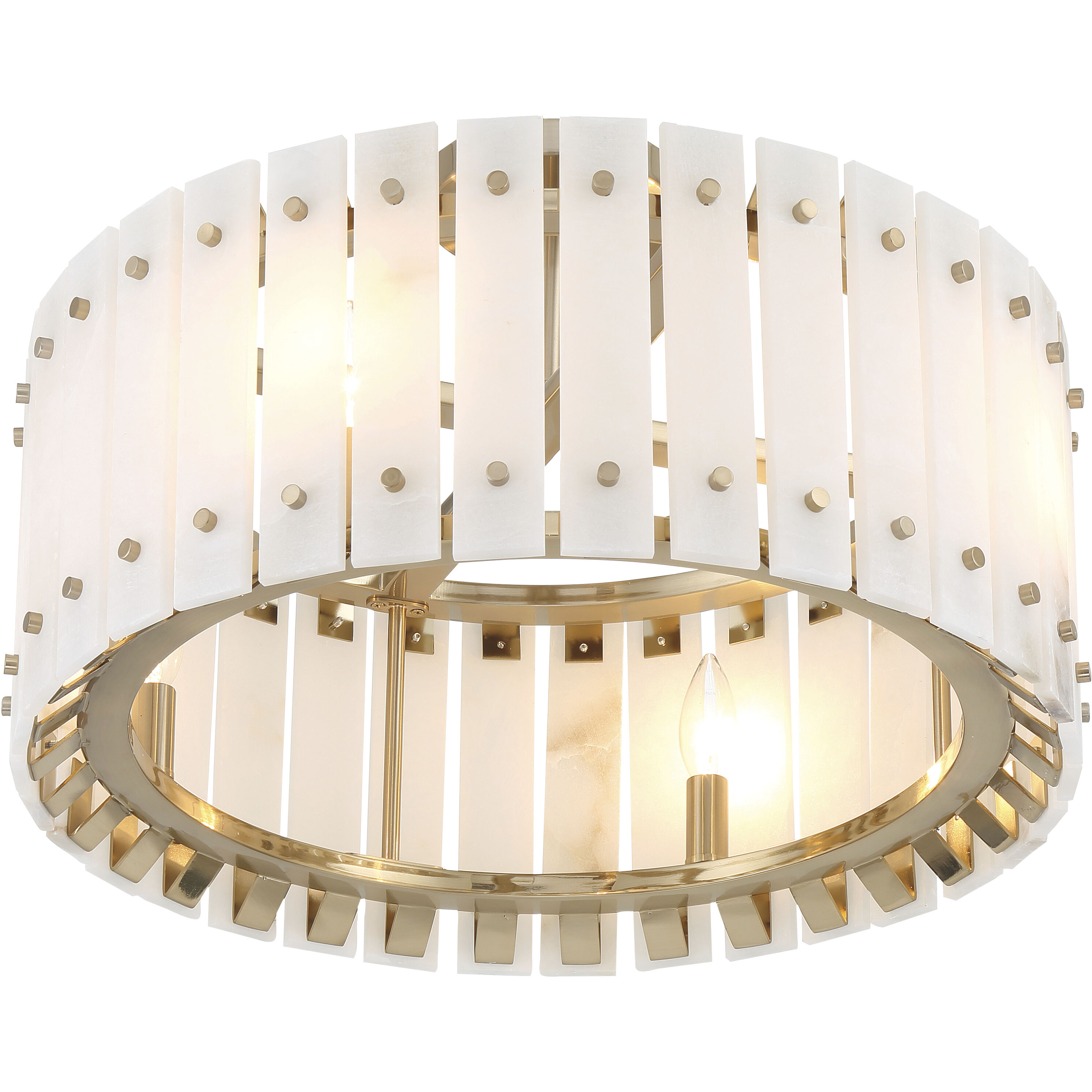 Bardon 4 Light 20.75 inch Celeste Brass Semi-Flush Ceiling Light