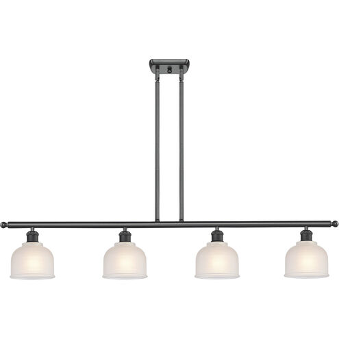 Ballston Dayton LED 48 inch Matte Black Island Light Ceiling Light in White Glass, Ballston