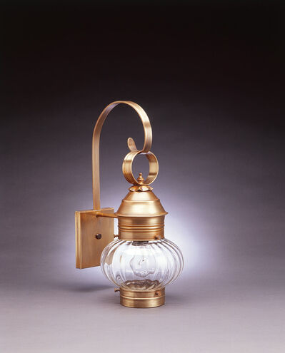 Cageless Onion 1 Light 18.5 inch Dark Brass Outdoor Wall Light in Clear Seedy Glass