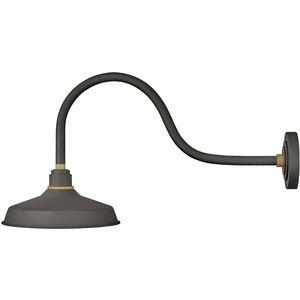 Foundry Classic LED 15.5 inch Museum Bronze with Brass Outdoor Barn Light, Gooseneck
