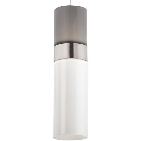 Sean Lavin Manette LED 4 inch Black/Satin Nickel Pendant Ceiling Light in Smoke & Transparent Smoke, FreeJack, Black with Satin Nickel