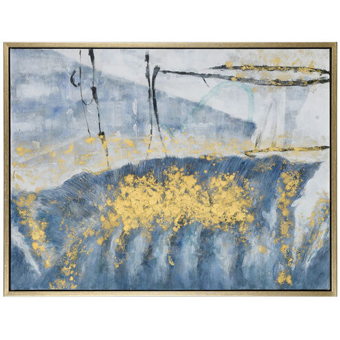 Cameron Blue and Yellow and Beige and Multicolor and Gold Wall Art