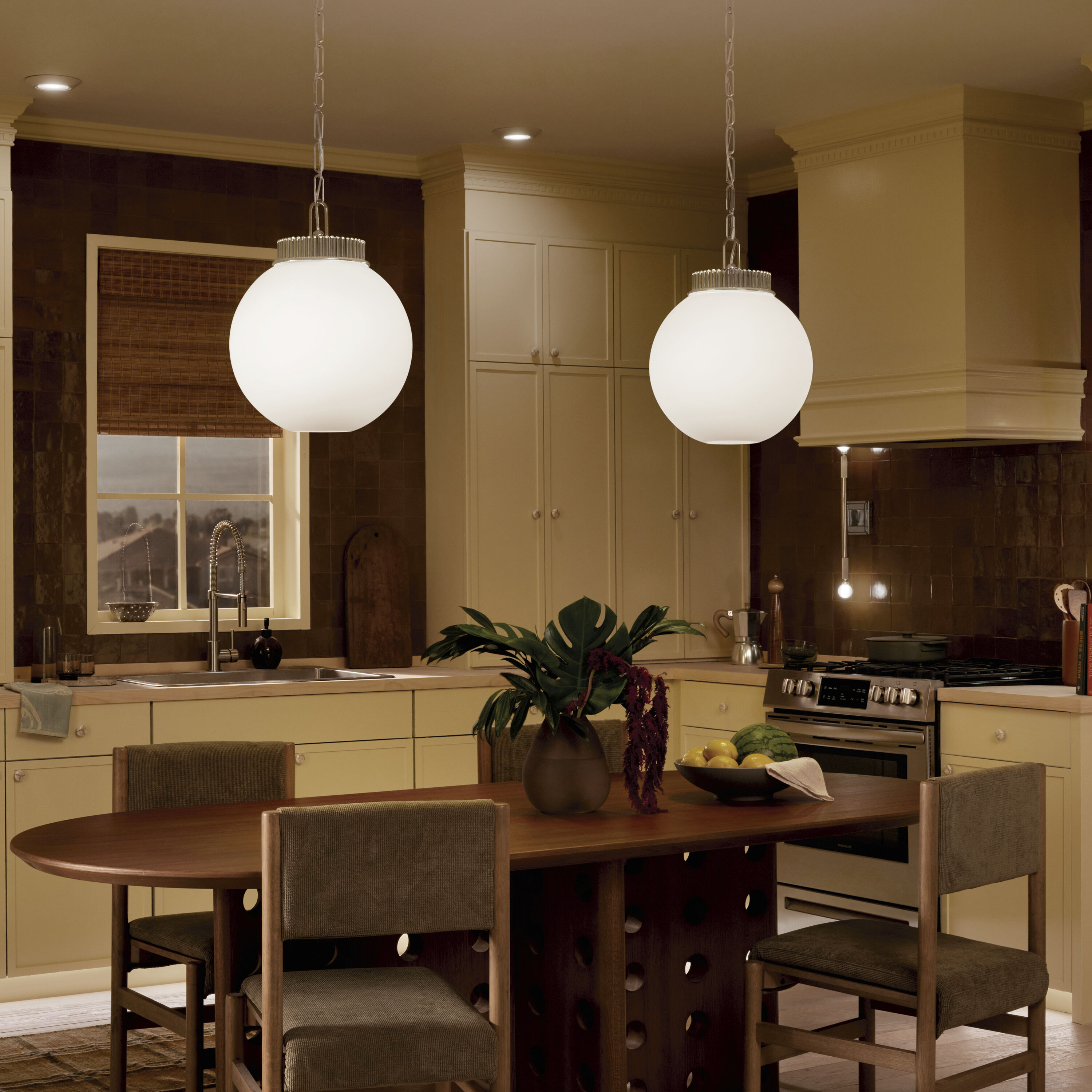 Andorra 1 Light Polished Nickel Pendant Ceiling Light