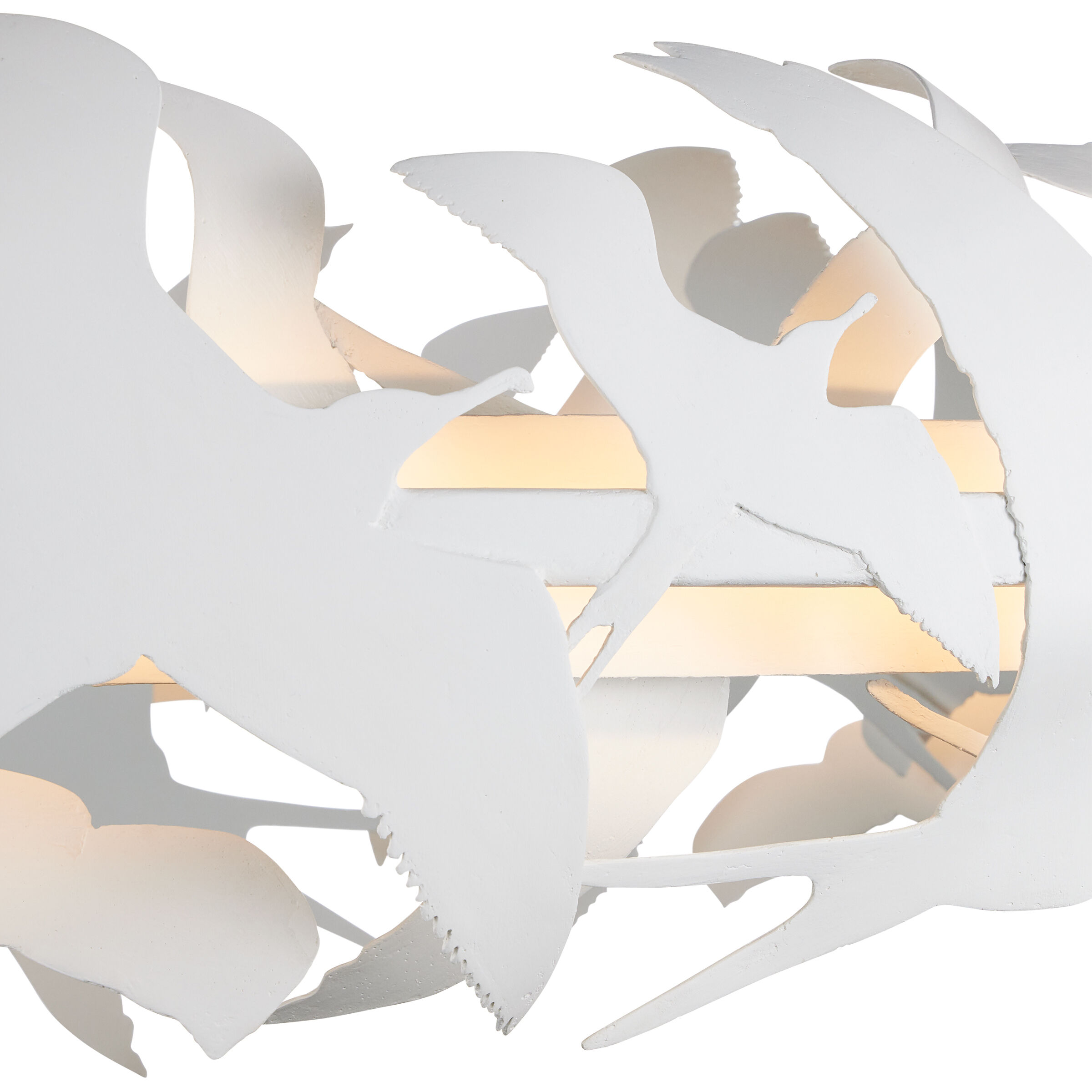 Tijereta LED 40 inch Gesso White Chandelier Ceiling Light, Marjorie Skouras Collection