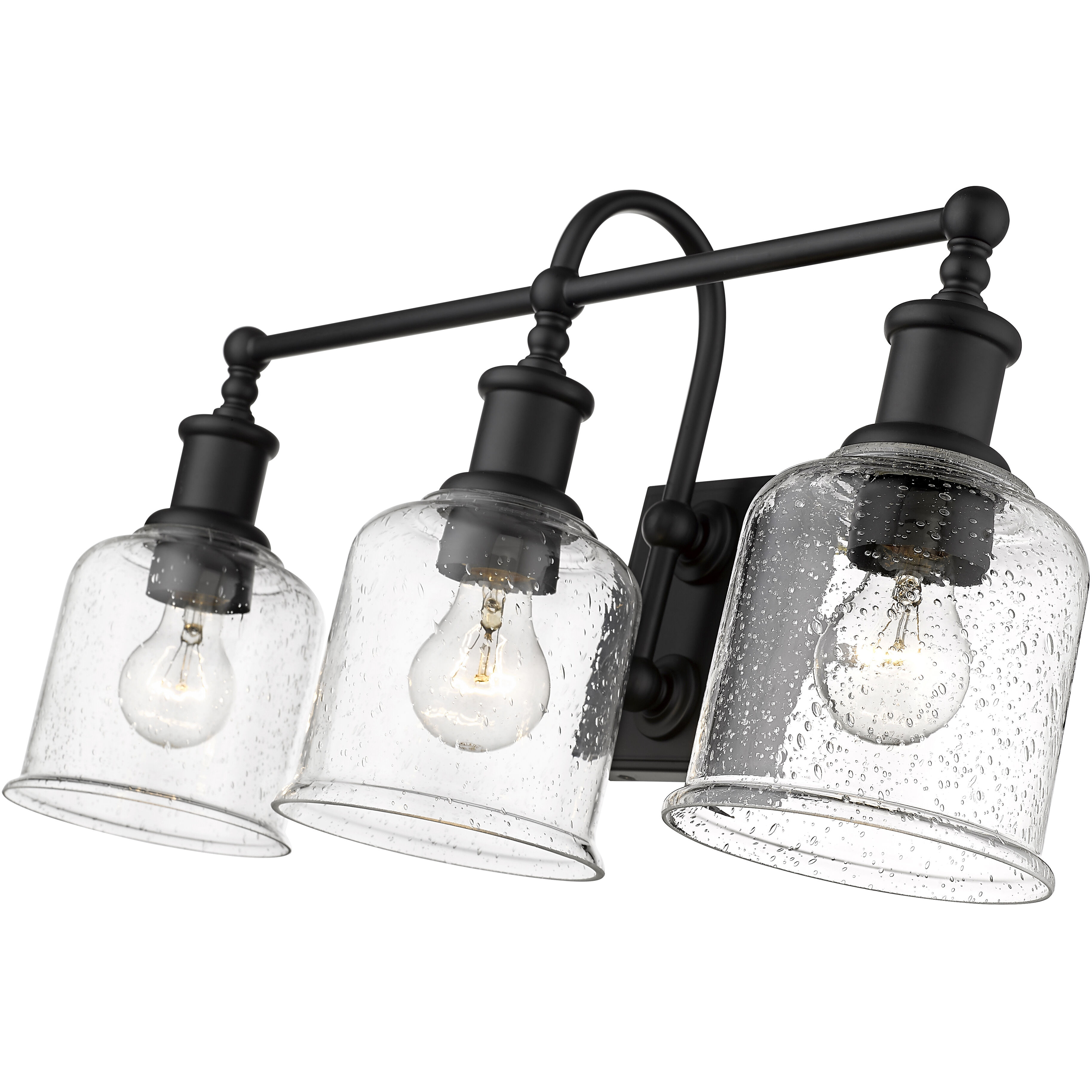 Bryant 3 Light 24 inch Matte Black Vanity Wall Light