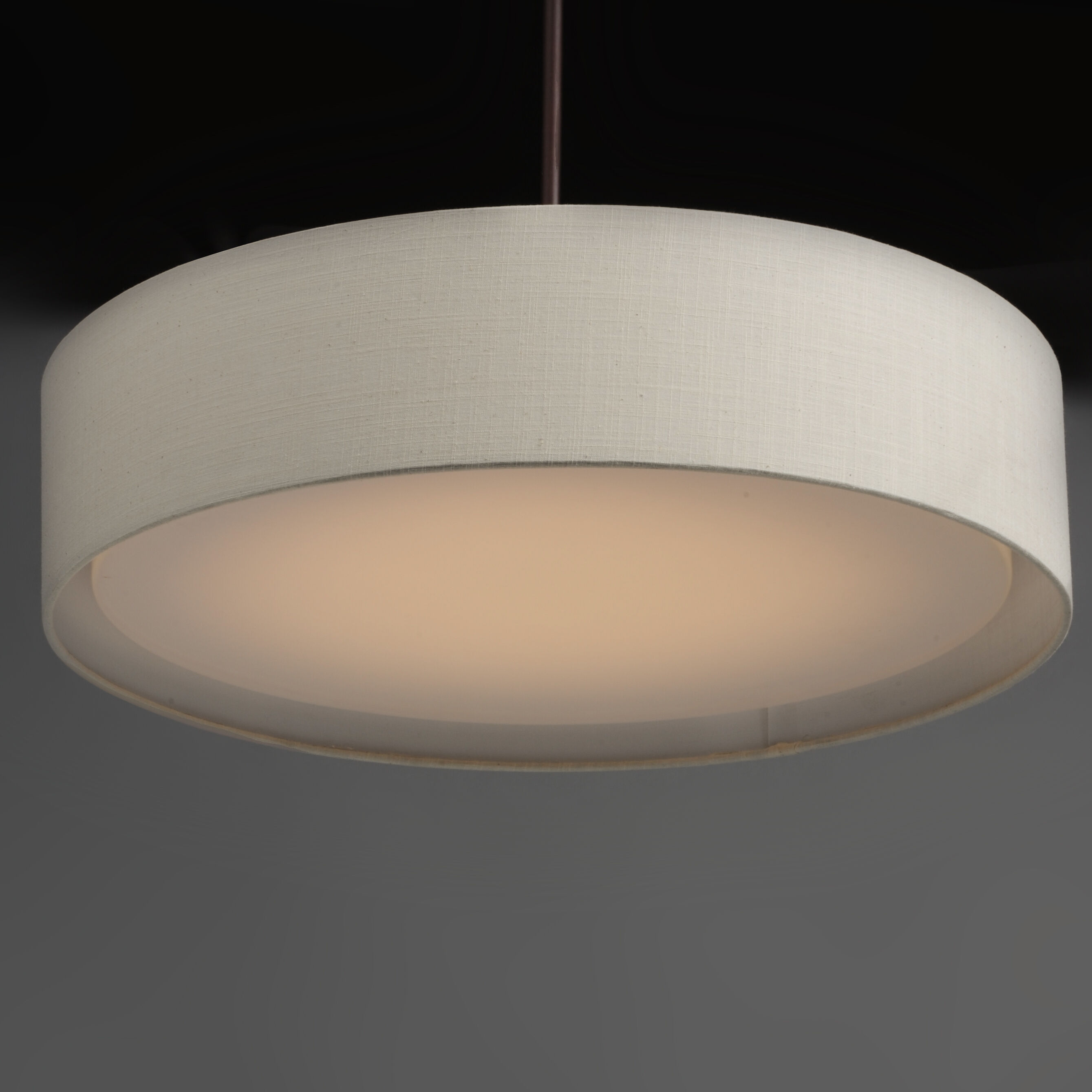 Prime LED 16 inch Oil Rubbed Bronze Single Pendant Ceiling Light in Oatmeal Linen
