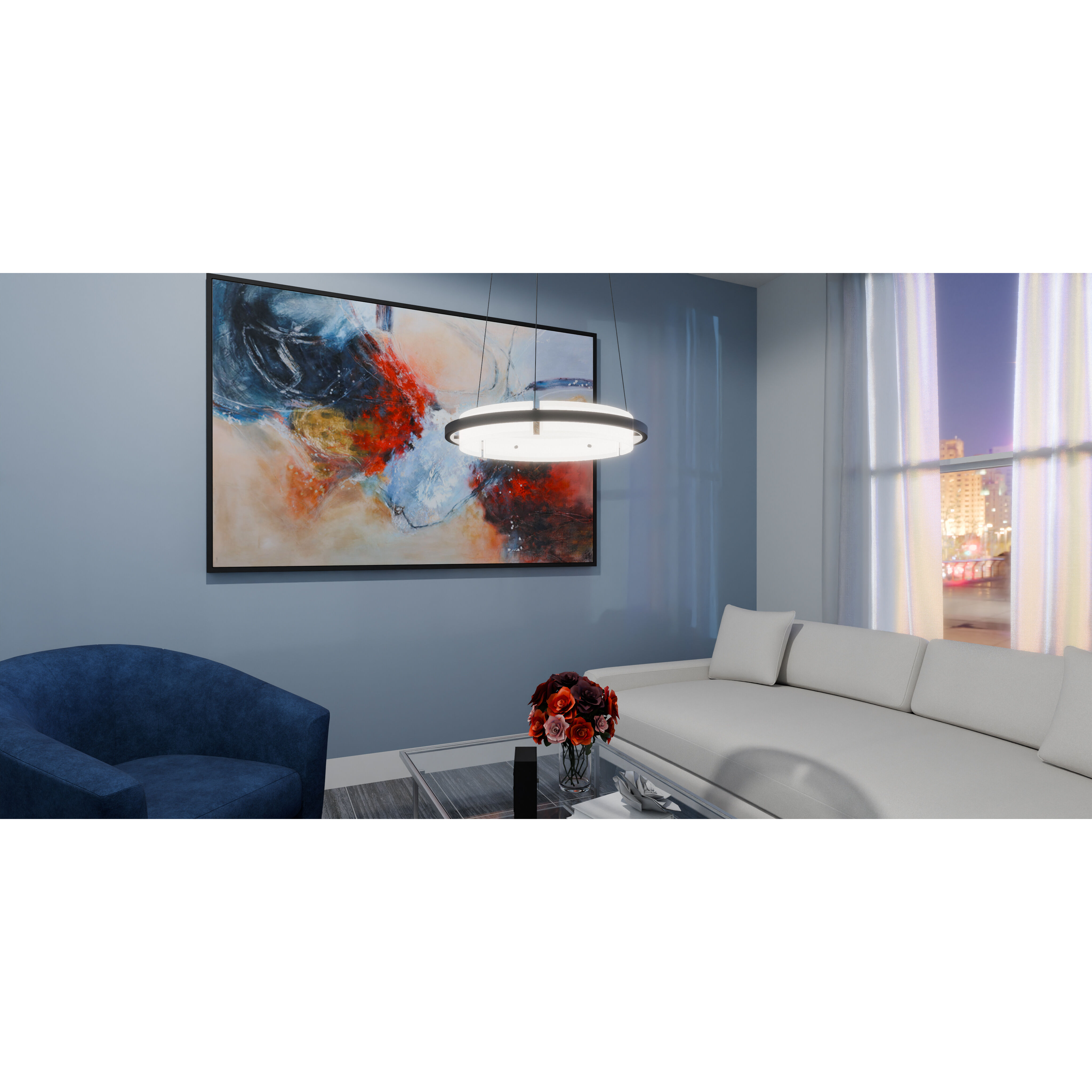 Malik 20 inch Matte Black Pendant Ceiling Light