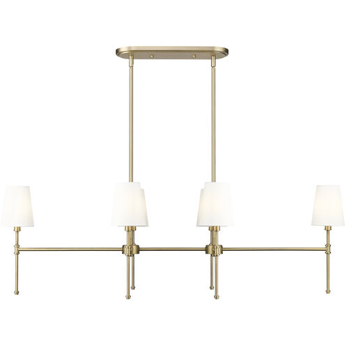 Adorra 6 Light 48 inch Vintage Brass Linear Chandelier Ceiling Light