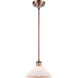 Ballston Orwell 1 Light 8 inch Antique Copper Pendant Ceiling Light in Matte White Glass, Ballston