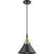 Downtown Urban Briarcliff 1 Light 10 inch Black Antique Brass Mini Pendant Ceiling Light