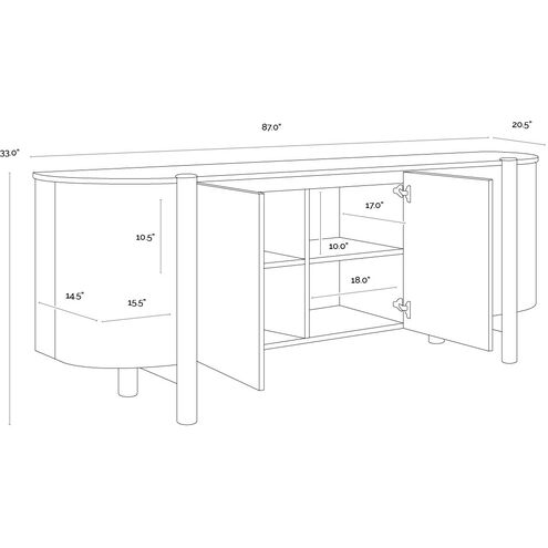 Banyan 87 X 20.5 inch Cream / Mocha Sideboard