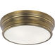 Fairmont 3 Light 16 inch Natural Aged Brass Flush Mount Ceiling Light