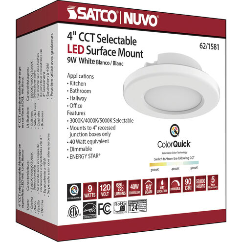 ColorQuick LED 5 inch White Close-to-Ceiling Ceiling Light, Edge Lit