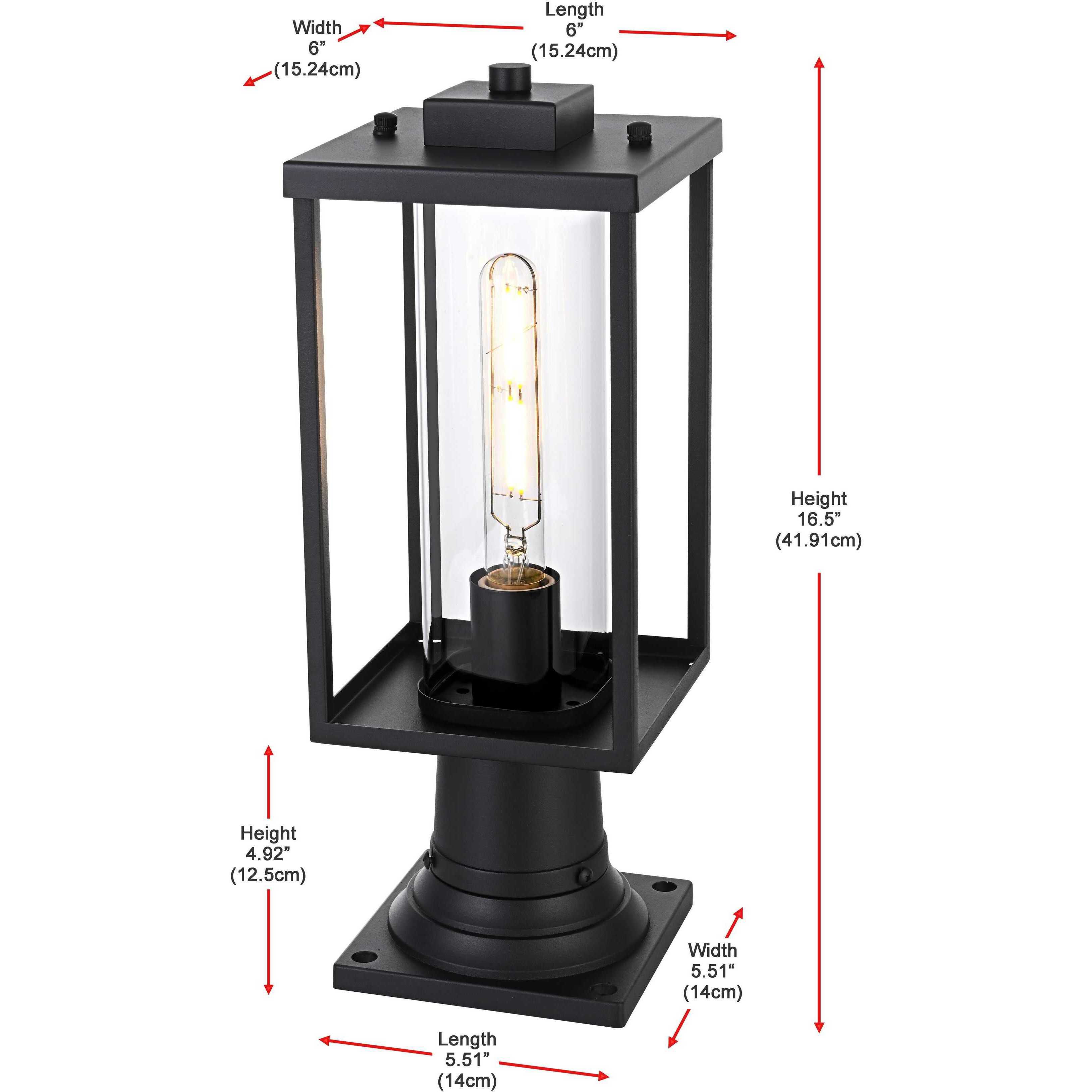 Memphis 1 Light 16.5 inch Black Outdoor Post Light