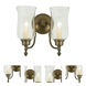 Traditional Brass 2 Light 12.5 inch Pewter Wall Sconce Wall Light in Satin Nickel