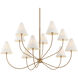 Evermore 10 Light 59.75 inch Patina Brass Chandelier Ceiling Light