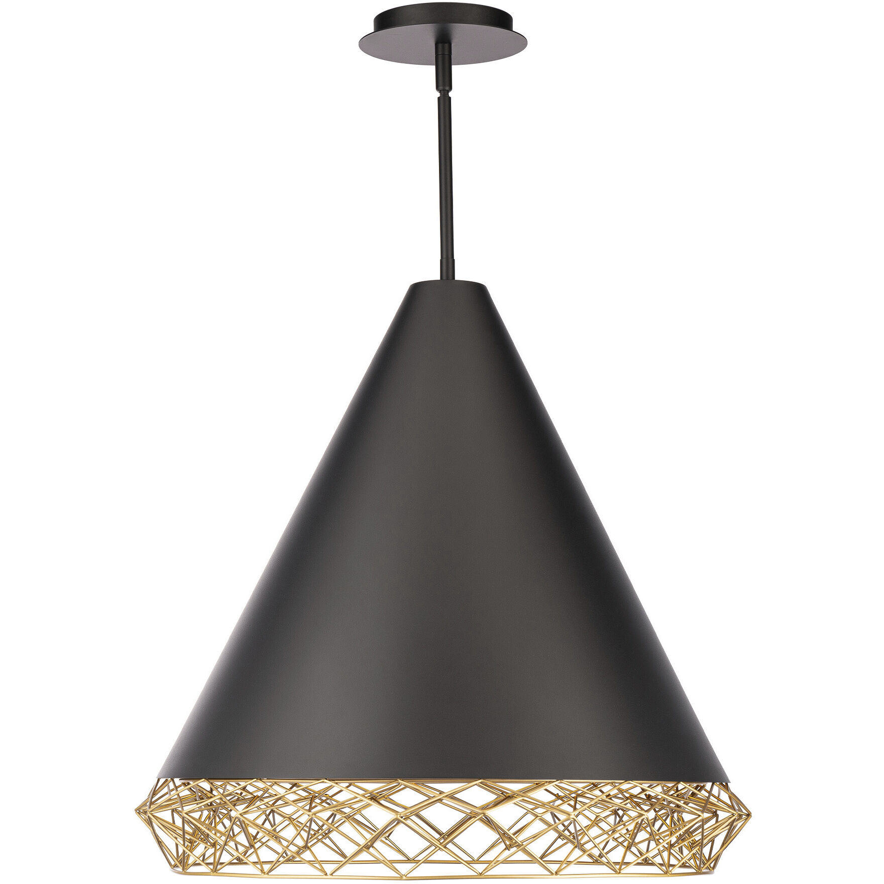 Lacey LED 22 inch Black Gold Pendant Ceiling Light, dweLED