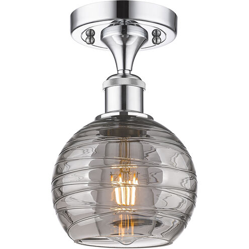 Ballston Athens Deco Swirl 1 Light 5.88 inch Polished Chrome Semi-Flush Mount Ceiling Light