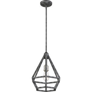 Orin 1 Light 12 inch Iron Black and Brushed Nickel Accents Pendant Ceiling Light