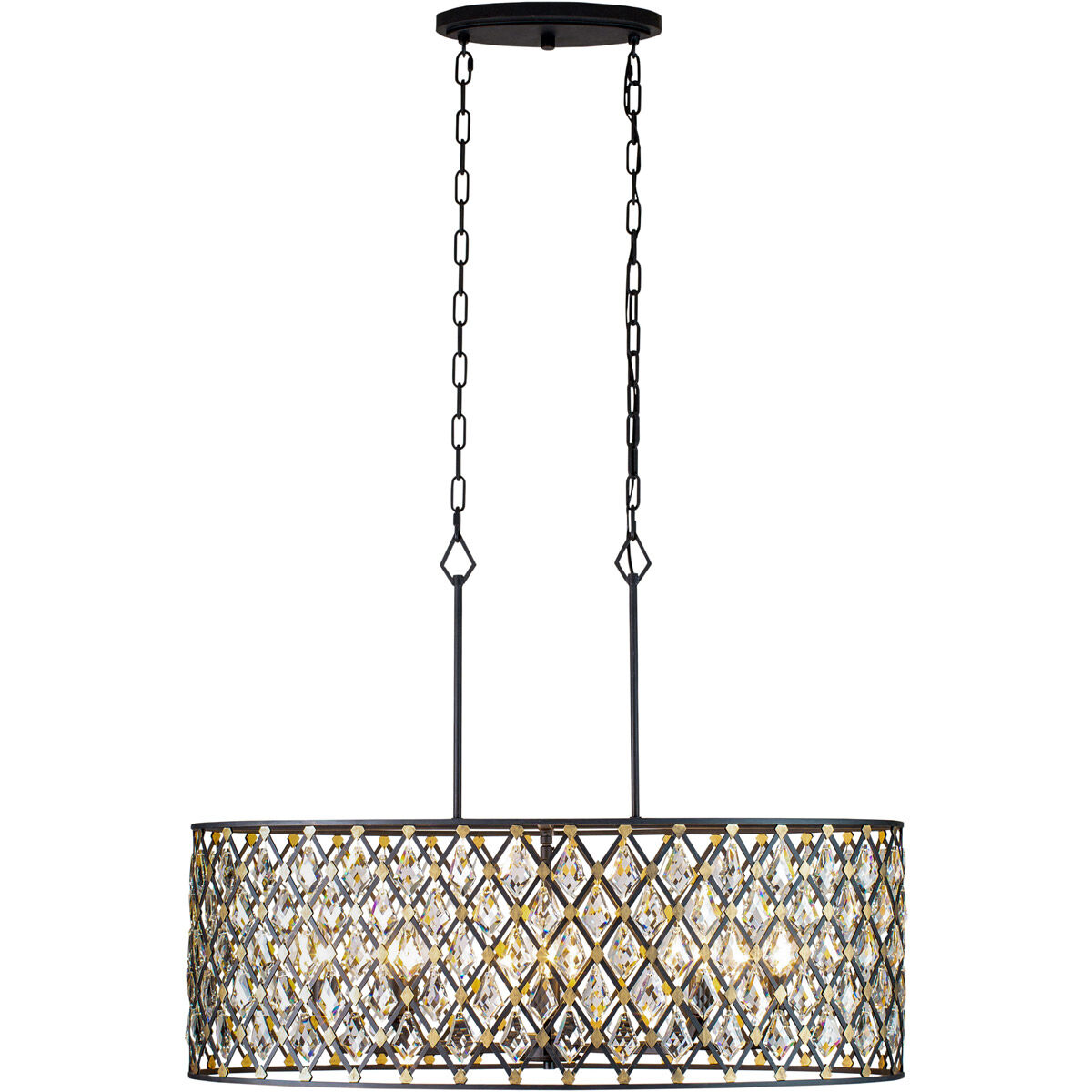 Windsor 8 Light 36 inch Carbon/Havana Gold Pendant Ceiling Light