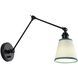 Yep Equinox 1 Light 5.88 inch Matte Black Swing Arm Wall Lamp Wall Light in White with Green Trim