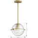 Luniva 1 Light 9 inch Legacy Brass Mini Pendant Ceiling Light