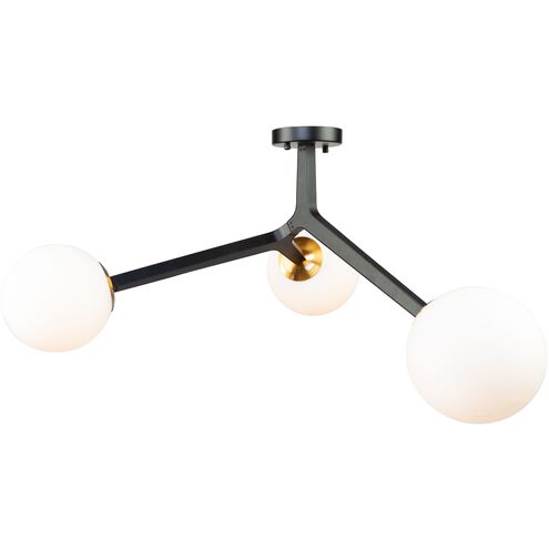 Ravello LED 38 inch Black and Harvest Brass Semi-Flush Mount Ceiling Light