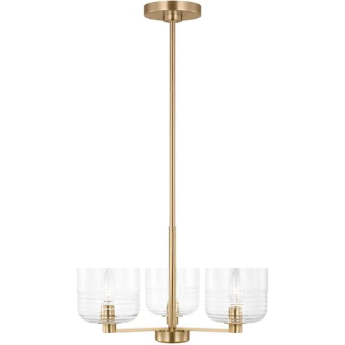 Drew & Jonathan Lochdale 3 Light 17.88 inch Satin Brass Chandelier Ceiling Light, Small
