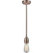 Chelsea Bare Bulb 1 Light 2 inch Antique Copper Mini Pendant Ceiling Light in Brown, Chelsea