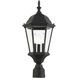 Hamilton 3 Light 21 inch Textured Black Outdoor Post Top Lantern