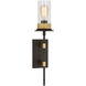 Ray Booth Beza LED 5.25 inch Warm Iron and Antique Brass Tail Sconce Wall Light, Large