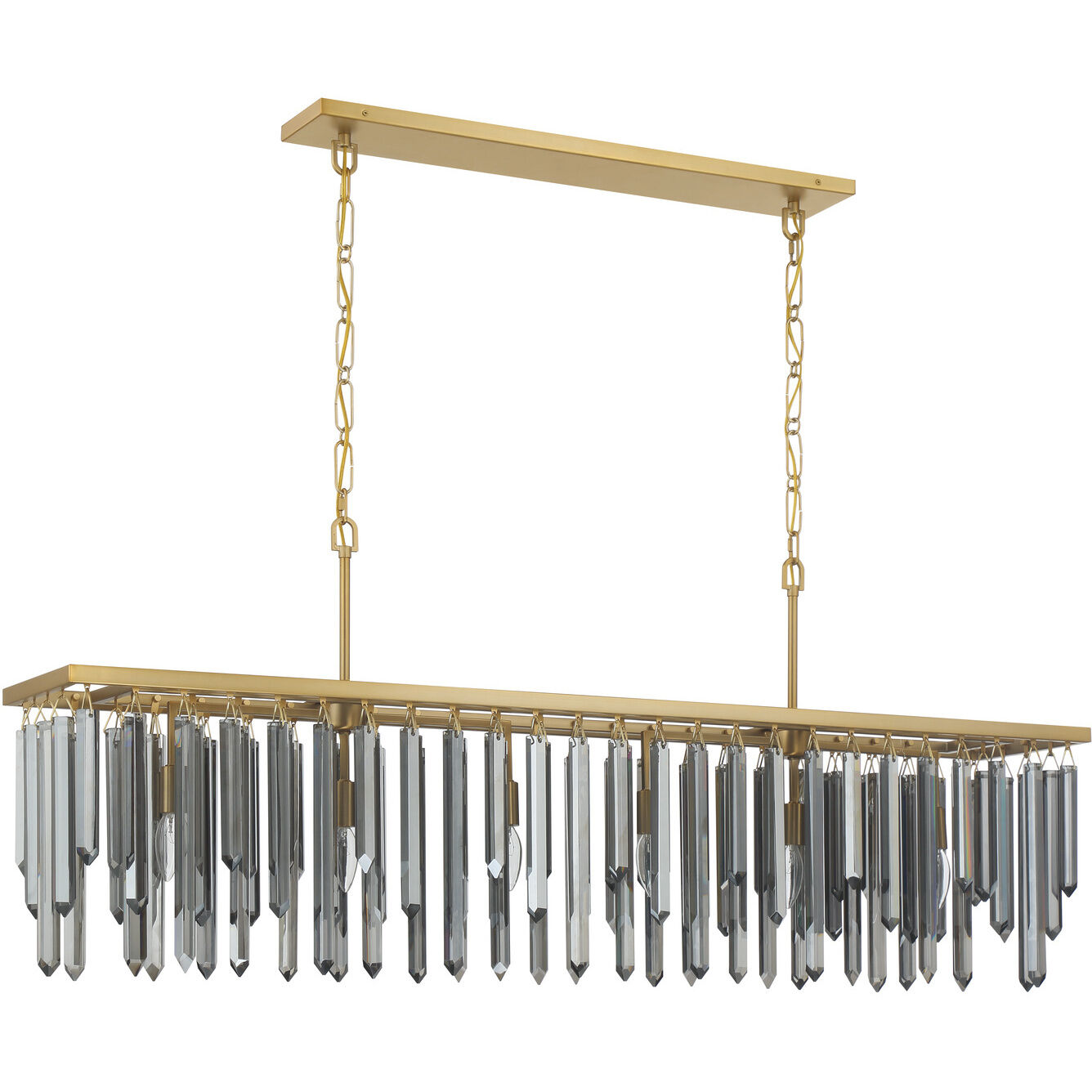 Gemma 6 Light 52 inch Modern Gold Linear Chandelier Ceiling Light