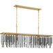 Gemma 6 Light 52 inch Modern Gold Linear Chandelier Ceiling Light