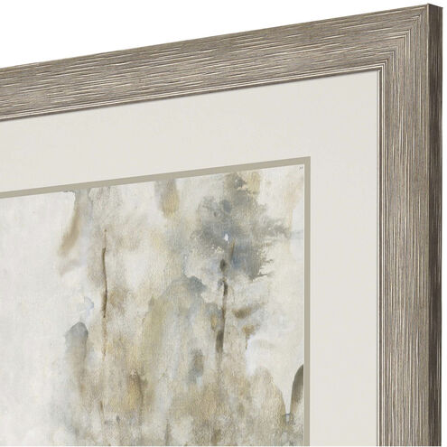 Thicket of Trees Beige and Blue and Metallic and White Framed Art