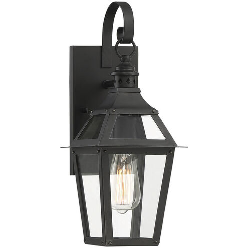 Jackson 1 Light 17.5 inch Black with Gold Highlights Outdoor Wall Lantern