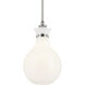 Laria 1 Light Polished Nickel Pendant Ceiling Light in Opal