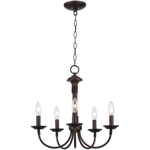 Candle 5 Light 19 inch Rubbed Oil Bronze Chandelier Ceiling Light