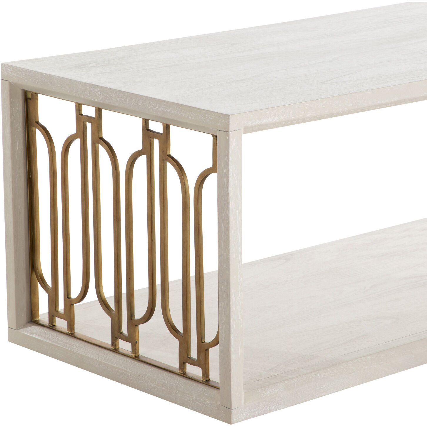 Ainsworth 54 X 21 inch Cerused White / Stained Gold Coffee Table