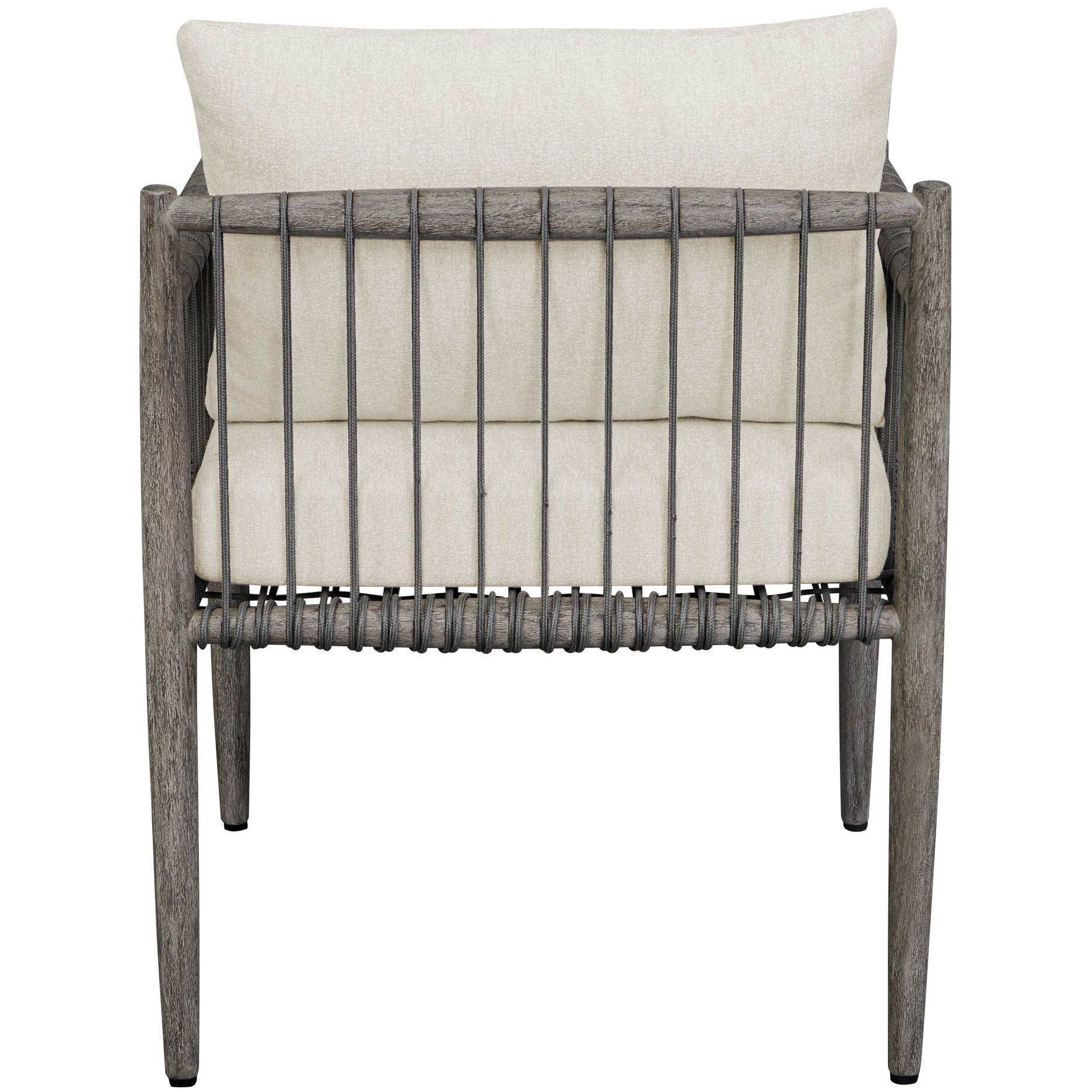 Borneo Weathered Dark Gray and Oyster White Outdoor Dining Chair