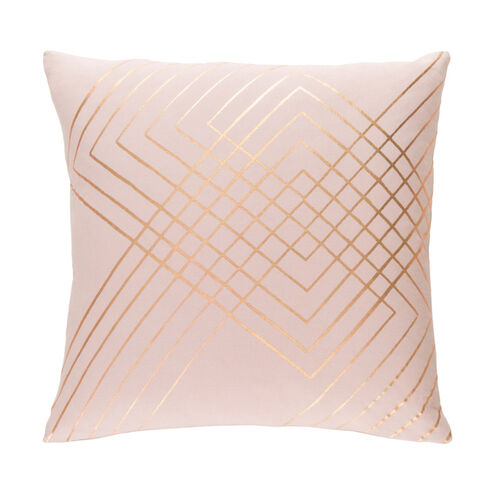 Crescent 18 X 18 inch Blush/Metallic - Copper Pillow Kit