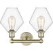 Cindyrella 2 Light 17 inch Antique Brass Bath Vanity Light Wall Light in Clear