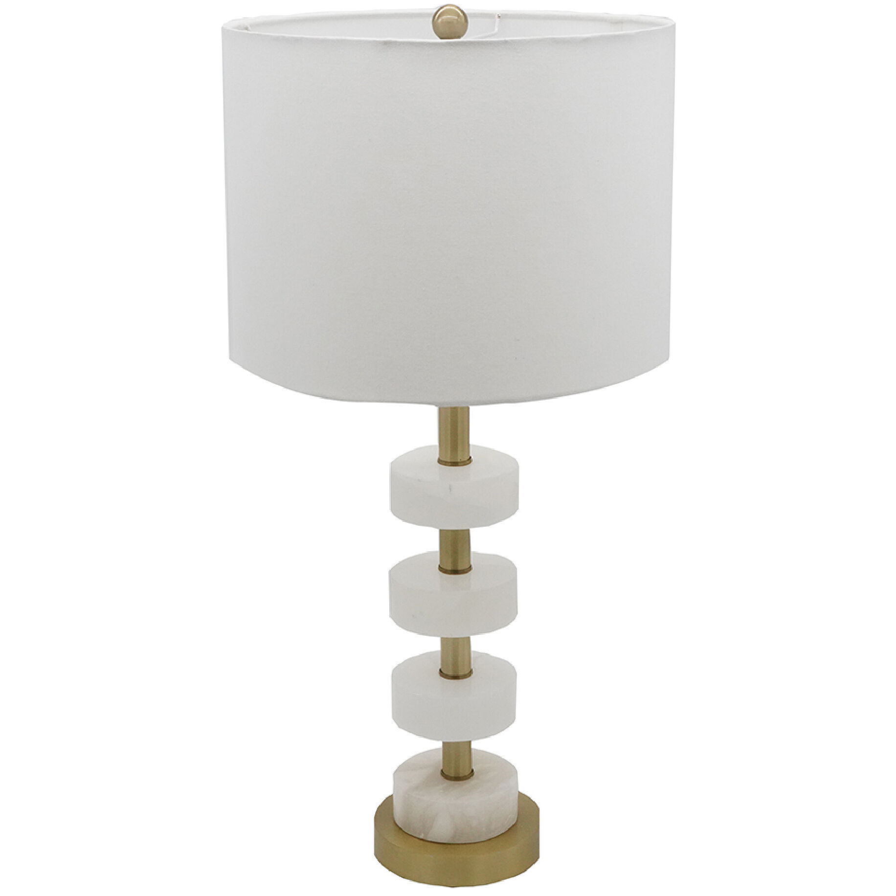 Thelrin 27.5 inch 60 watt Gold/White Table Lamp Portable Light