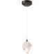 Chrysalis 1 Light 5.5 inch Oil Rubbed Bronze Mini Pendant Ceiling Light in White Crystal, Small