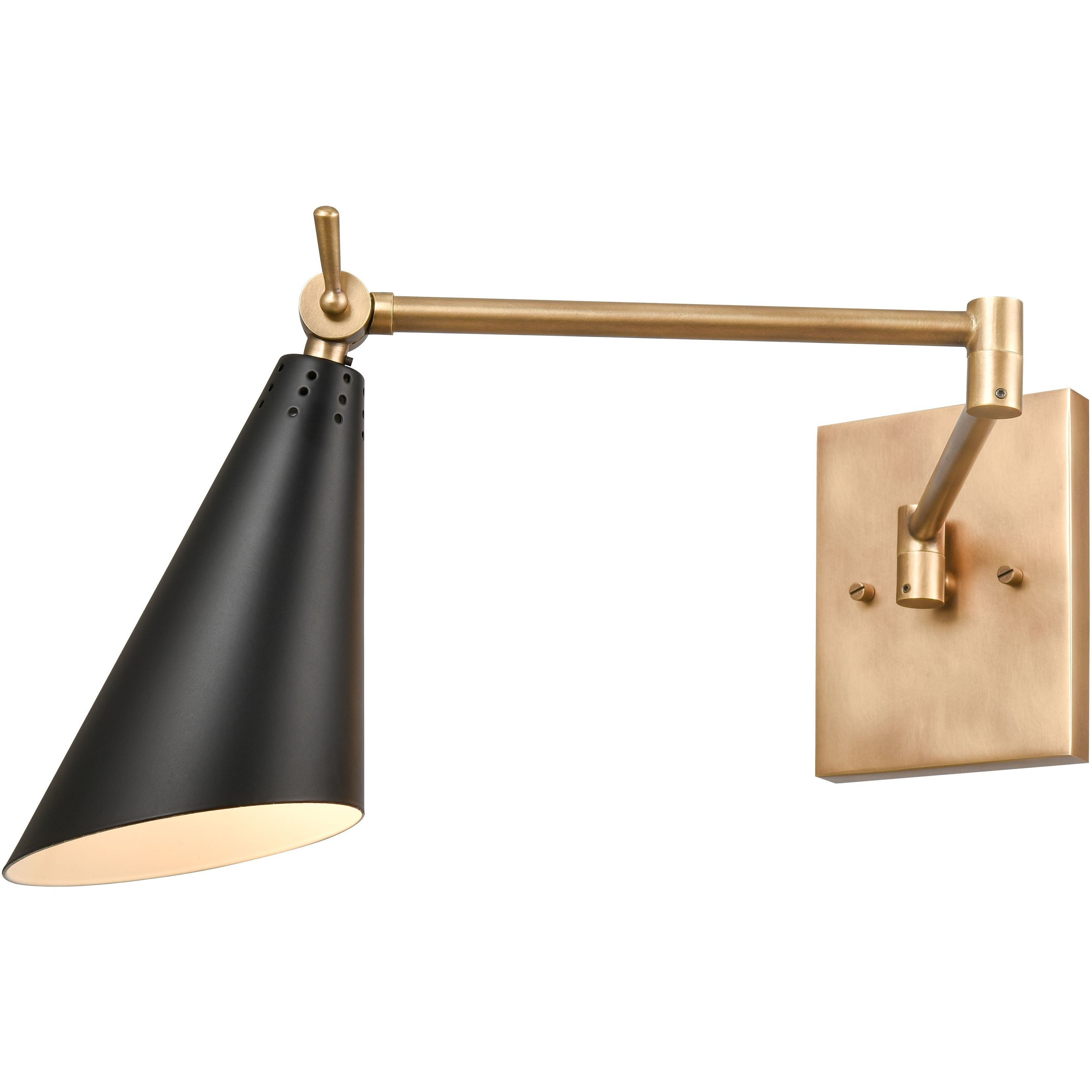 Luca 22 inch 60 watt Natural Brass Swingarm Sconce Wall Light